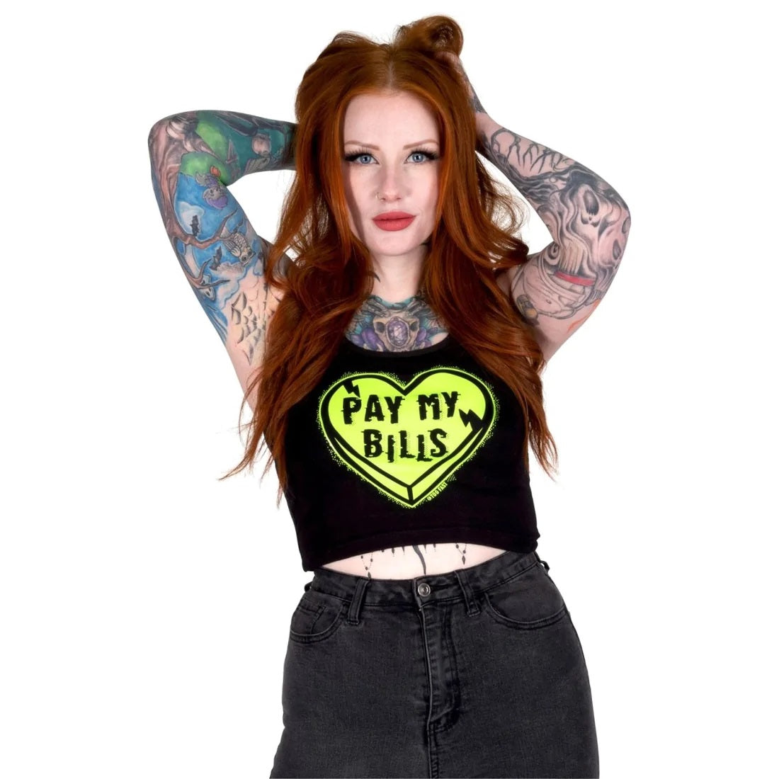 Pay My Bills Cropped Tank-Womens Tops-Scarlett Dawn