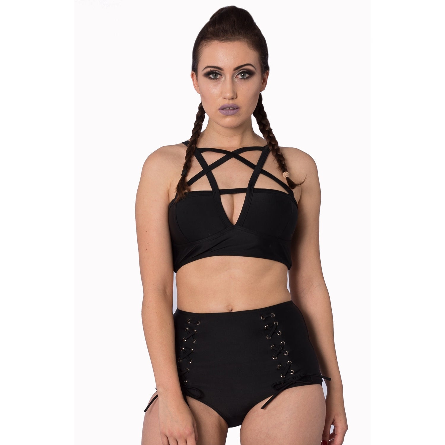 Pentagram Womens Bikini Bottoms-Womens Swimwear-Scarlett Dawn