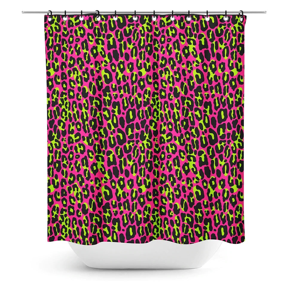Pink Leopard Shower Curtain-Shower Curtains-Scarlett Dawn