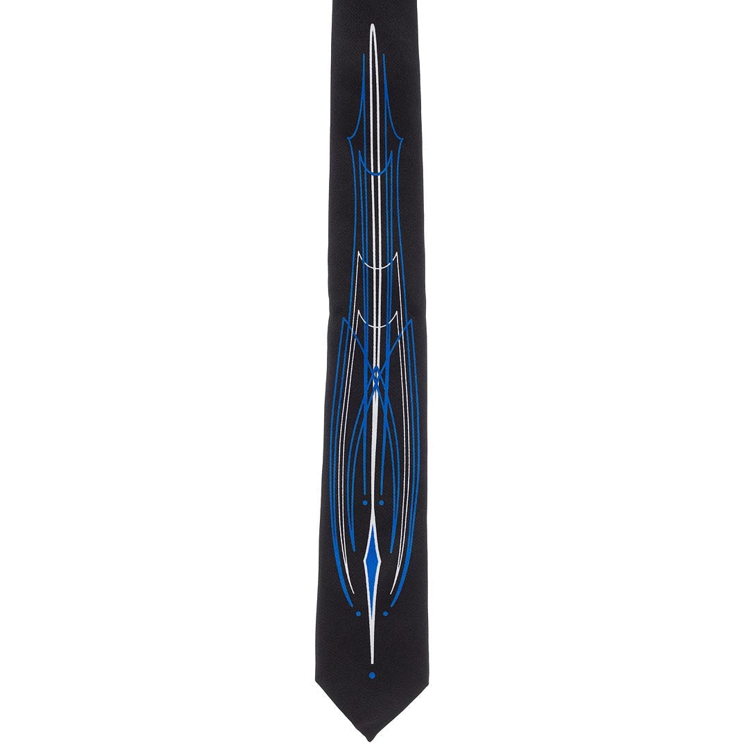 Pinstriped Blue Mens Tie-Mens Ties-Scarlett Dawn