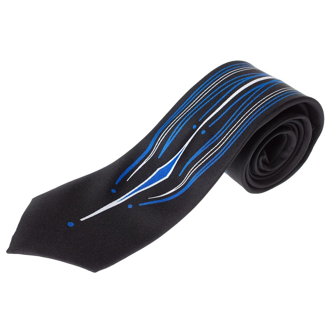 Pinstriped Blue Mens Tie-Mens Ties-Scarlett Dawn