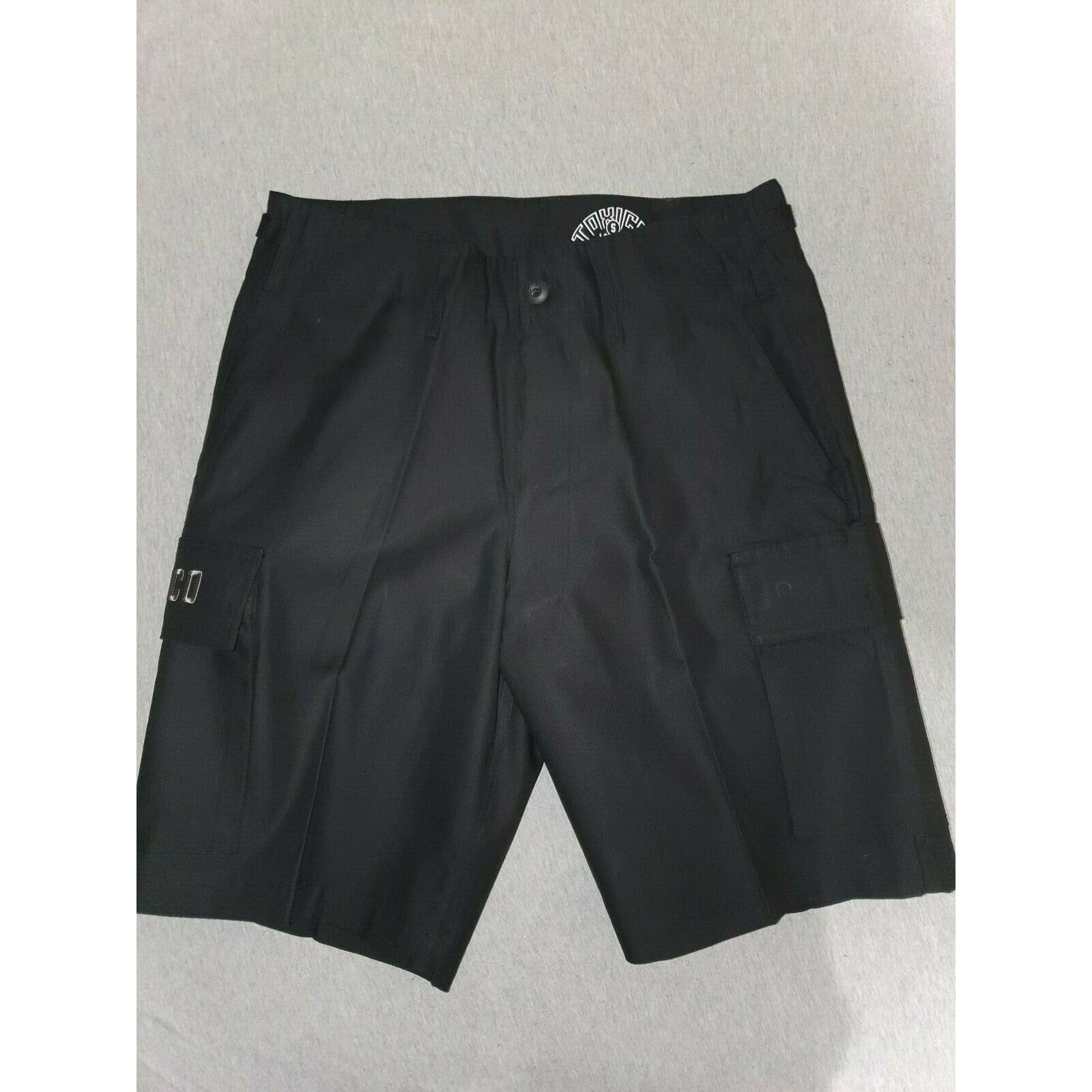 Plain Black Adjustable Cargo Shorts-Mens Shorts & Pants-Scarlett Dawn
