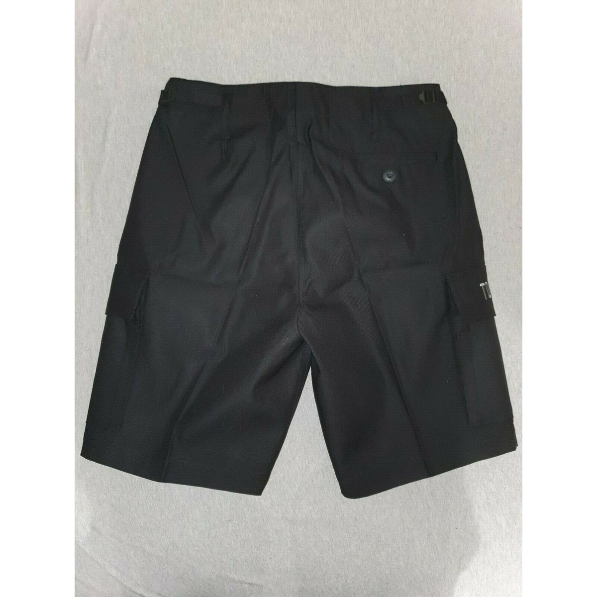 Plain Black Adjustable Cargo Shorts-Mens Shorts &amp; Pants-Scarlett Dawn