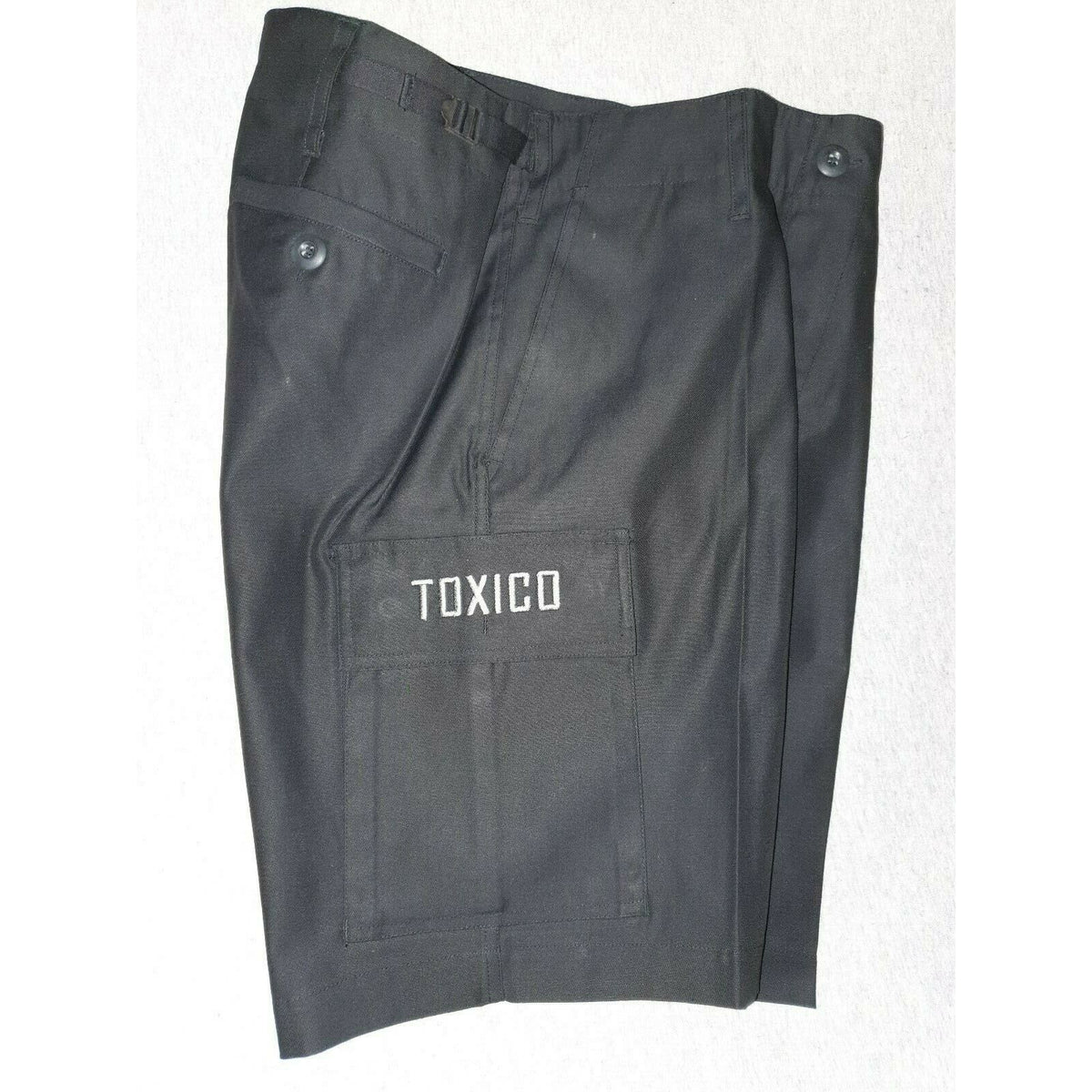 Plain Black Adjustable Cargo Shorts-Mens Shorts &amp; Pants-Scarlett Dawn