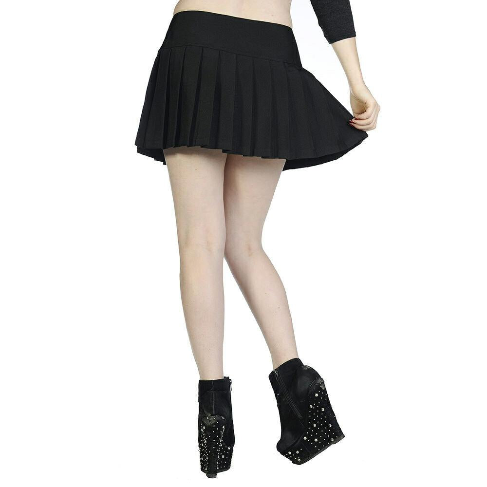 Plain Black Womens Mini Skirt-Womens Shorts & Skirts-Scarlett Dawn