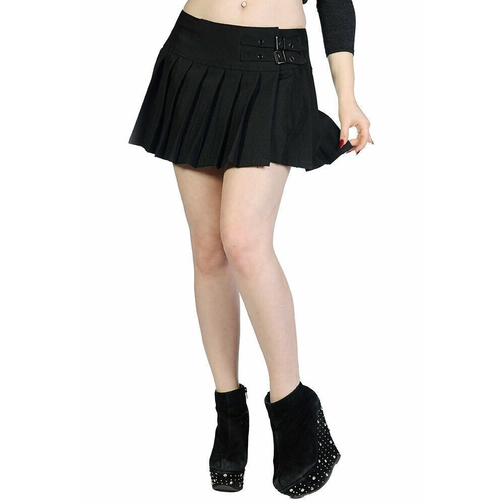 Plain Black Womens Mini Skirt-Womens Shorts & Skirts-Scarlett Dawn
