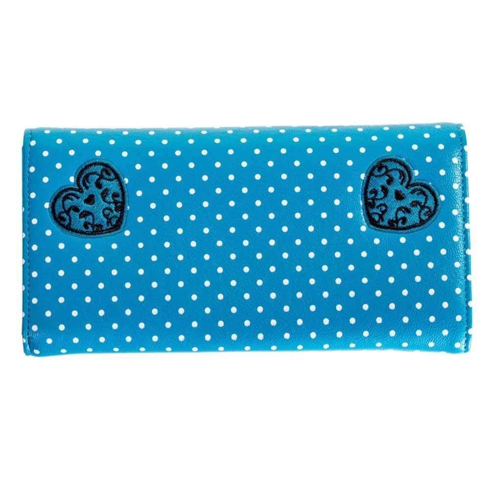Polka Dot Swallows Teal Womens Wallet-Womens Handbags, Purses & Wallets-Scarlett Dawn