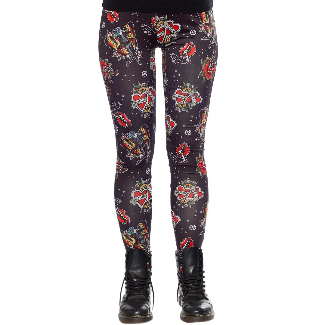 Punk Rock Girl Womens Leggings-Womens Leggings & Pants-Scarlett Dawn