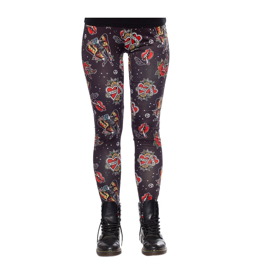 Punk Rock Girl Womens Leggings-Womens Leggings & Pants-Scarlett Dawn
