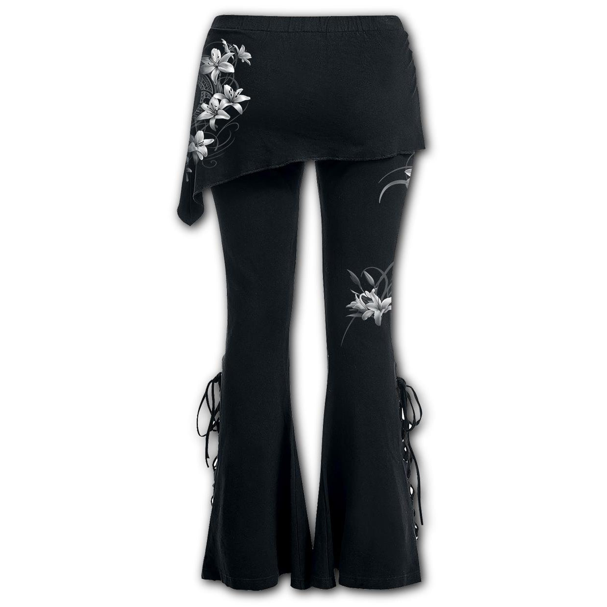 Pure Of Heart 2 in 1 Boot-Cut Leggings With Micro Slant Skirt-Womens Leggings & Pants-Scarlett Dawn