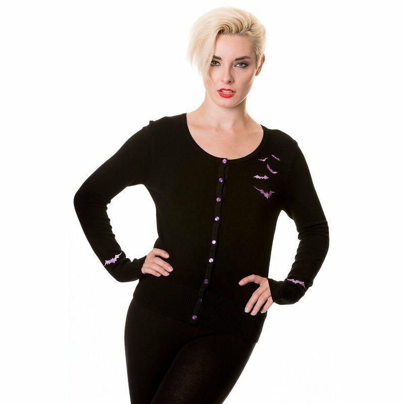 Purple Bats Cardigan-Womens Cardigans-Scarlett Dawn
