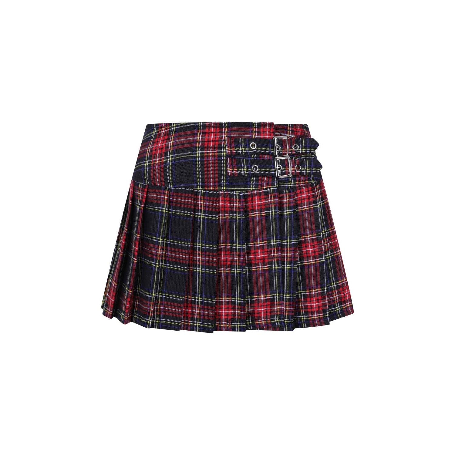 Red Black Womens Tartan Mini Skirt-Womens Shorts & Skirts-Scarlett Dawn