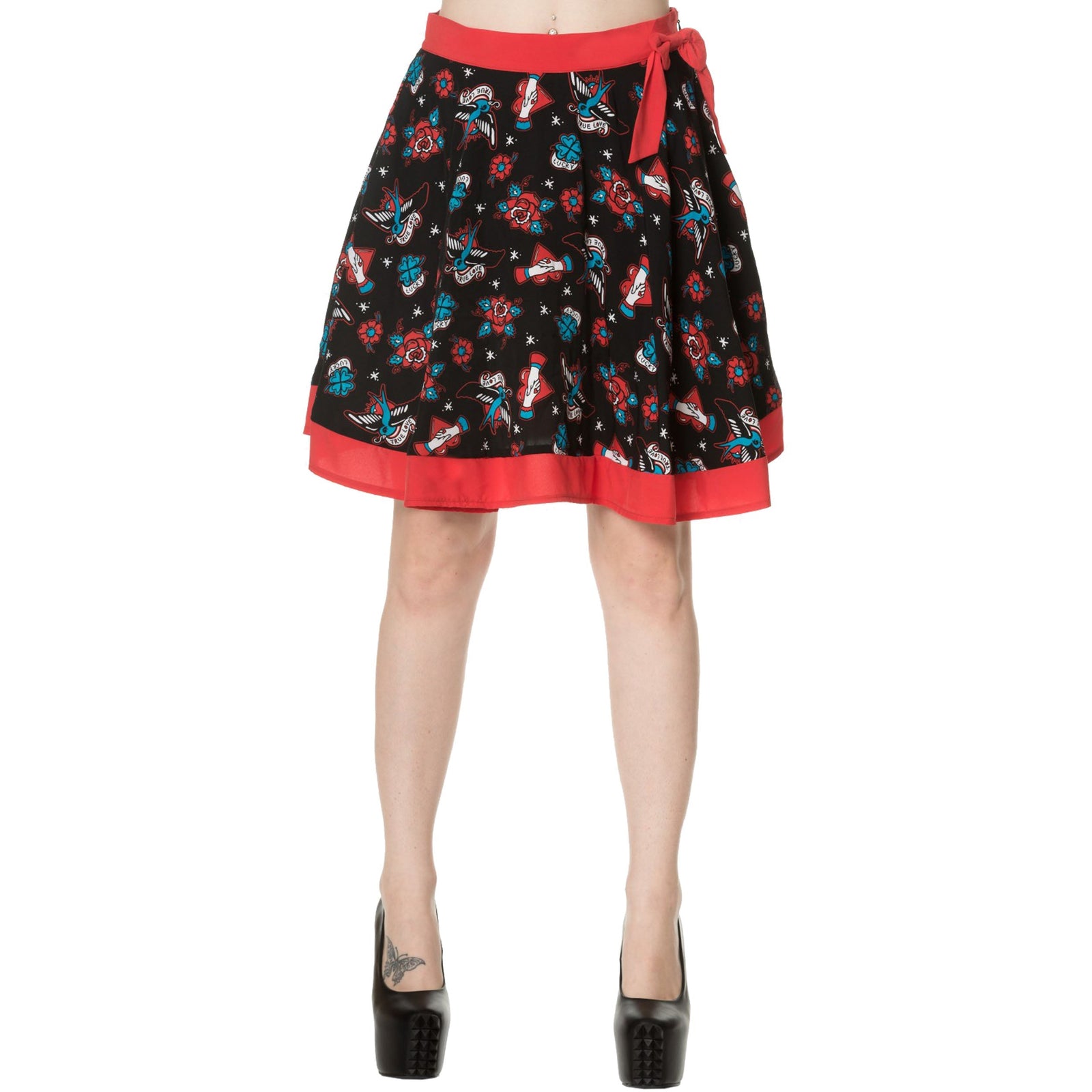 Regret Nothing Womens Skater Skirt-Womens Shorts & Skirts-Scarlett Dawn