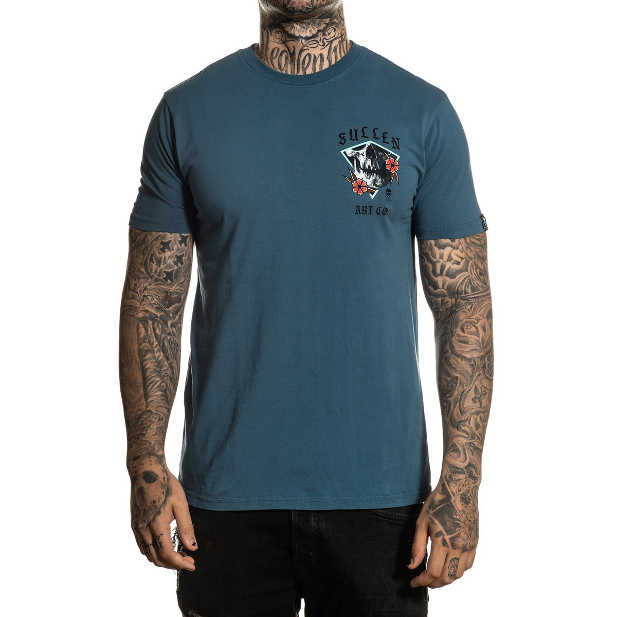 Rigoni Skull Blue Premium Fit Mens T-Shirt-Mens T-Shirts &amp; Tanks-Scarlett Dawn