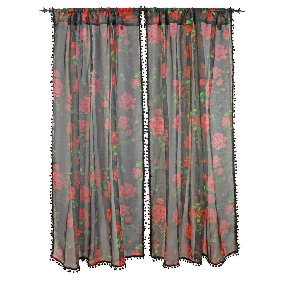 Rose Garden Window Curtain-Window Curtains-Scarlett Dawn