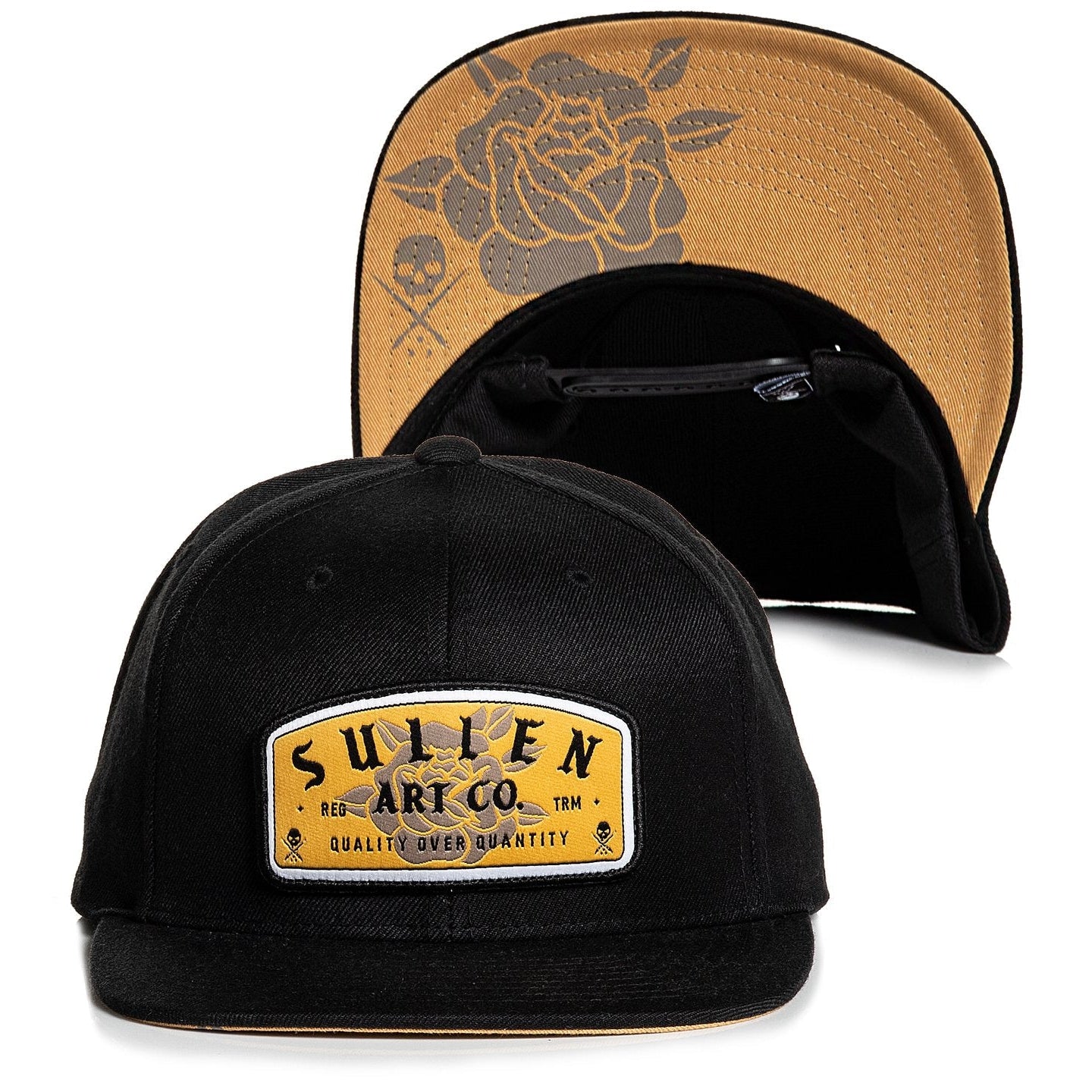 Rose Stamp Snapback Cap-Mens Beanies, Hats & Snapback Caps-Scarlett Dawn