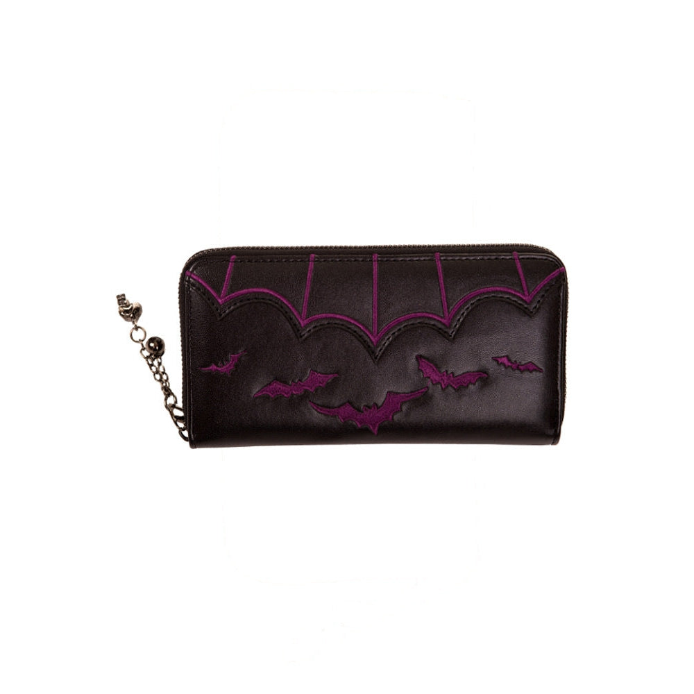 Salem Purple Bat Womens Wallet-Womens Handbags, Purses & Wallets-Scarlett Dawn