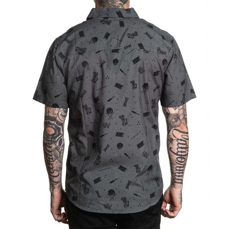 Sentenced Button Up Shirt-Mens Casual Shirts-Scarlett Dawn