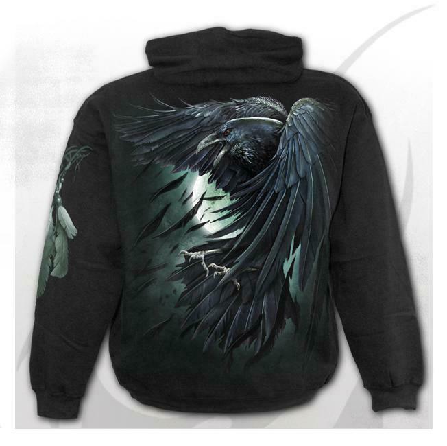 Shadow Raven Mens Hoodie-Mens Jumpers, Hoodies & Long Sleeves-Scarlett Dawn