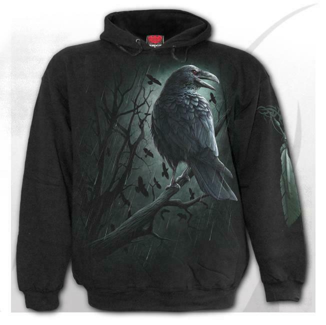 Shadow Raven Mens Hoodie-Mens Jumpers, Hoodies & Long Sleeves-Scarlett Dawn