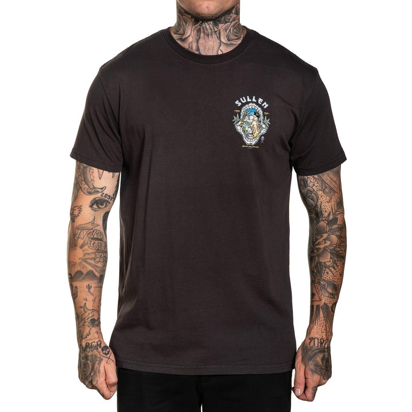 Shark Sunset Premium Fit Mens T-Shirt-Mens T-Shirts & Tanks-Scarlett Dawn