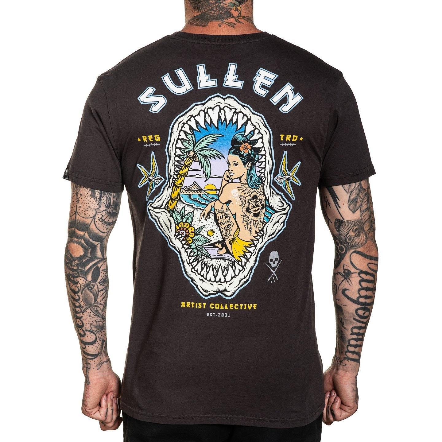 Shark Sunset Premium Fit Mens T-Shirt-Mens T-Shirts & Tanks-Scarlett Dawn