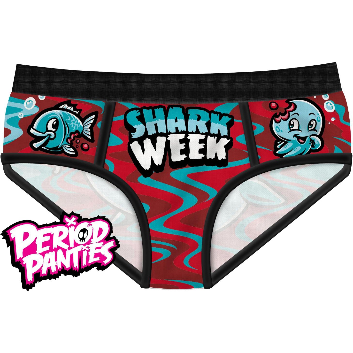 Shark Week Period Panties-Womens Underwear-Scarlett Dawn
