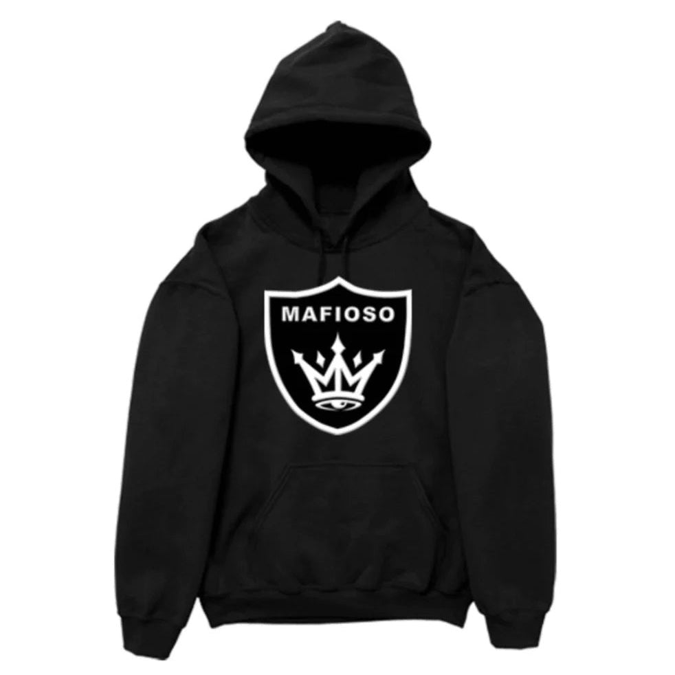 Shield Black Mens Hoodie-Mens Jumpers, Hoodies & Long Sleeves-Scarlett Dawn