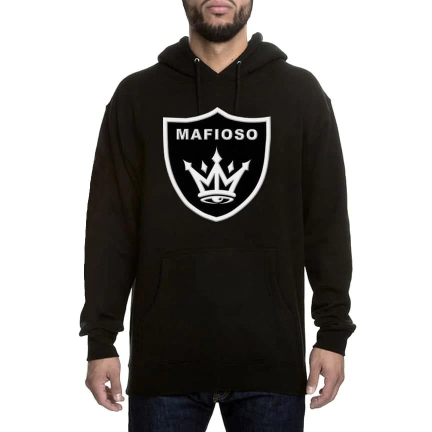 Shield Black Mens Hoodie-Mens Jumpers, Hoodies & Long Sleeves-Scarlett Dawn
