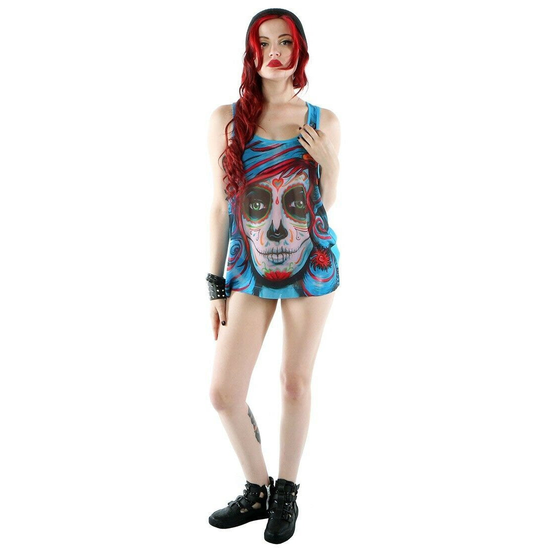 Ship Wrecker Teal Womens Tank-Womens Tops-Scarlett Dawn