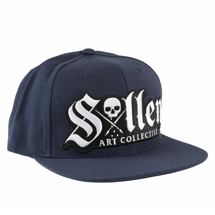 Signal Navy Snapback Cap-Mens Beanies, Hats & Snapback Caps-Scarlett Dawn