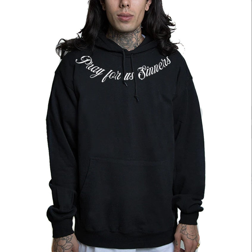 Sinner Black Mens Hoodie-Mens Jumpers, Hoodies & Long Sleeves-Scarlett Dawn