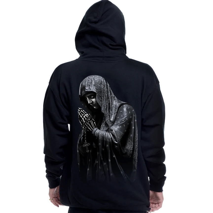 Sinner Black Mens Hoodie-Mens Jumpers, Hoodies & Long Sleeves-Scarlett Dawn