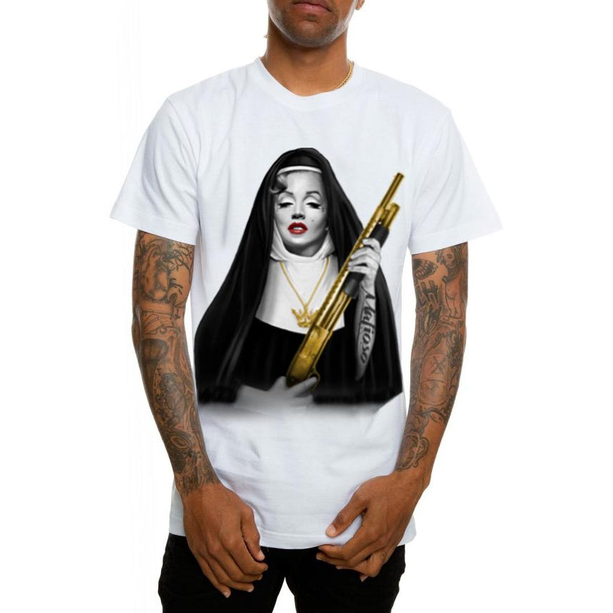 Sister Monroe GOLD White Mens T-Shirt-Mens T-Shirts & Tanks-Scarlett Dawn