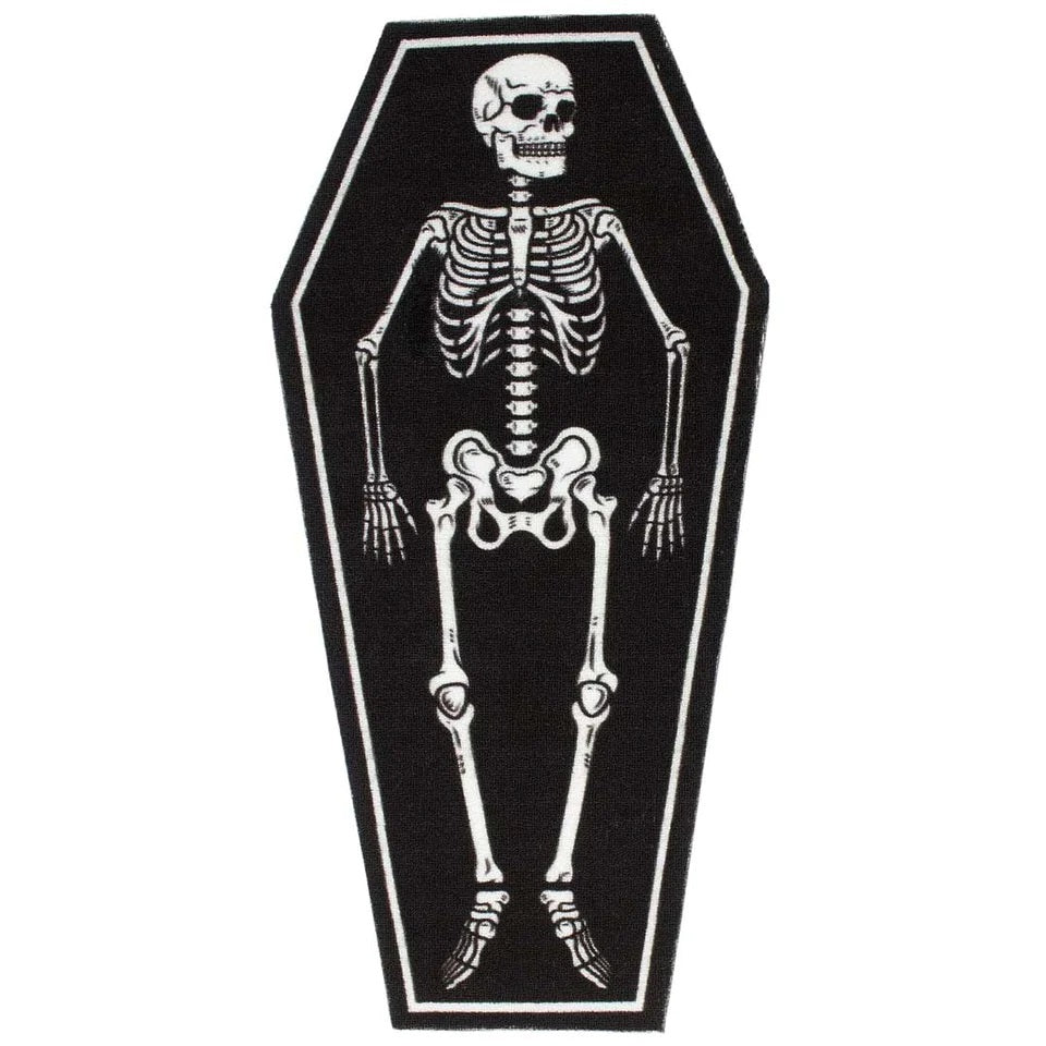 Skeleton Coffin Floor Rug-Rugs & Mats-Scarlett Dawn