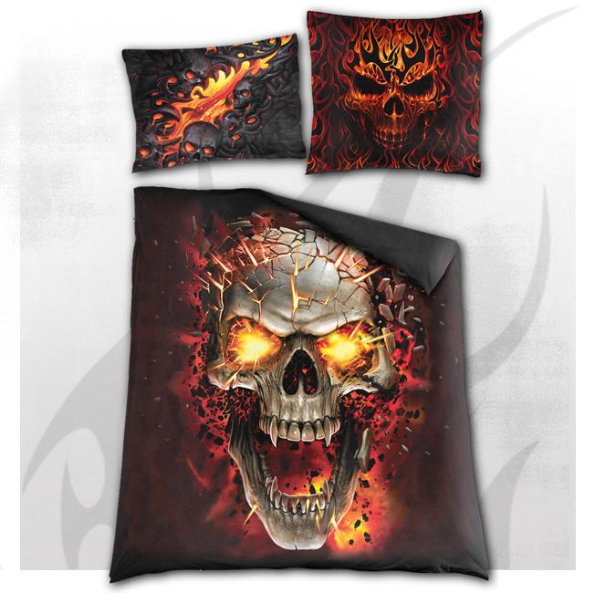 Skull Blast Double Duvet Cover-Bedding-Scarlett Dawn