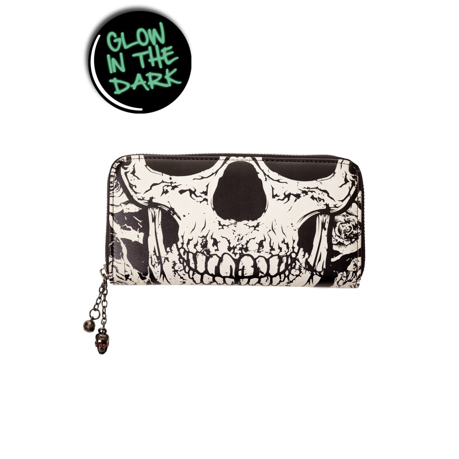 Skull Face Glow Womens Wallet-Womens Handbags, Purses & Wallets-Scarlett Dawn