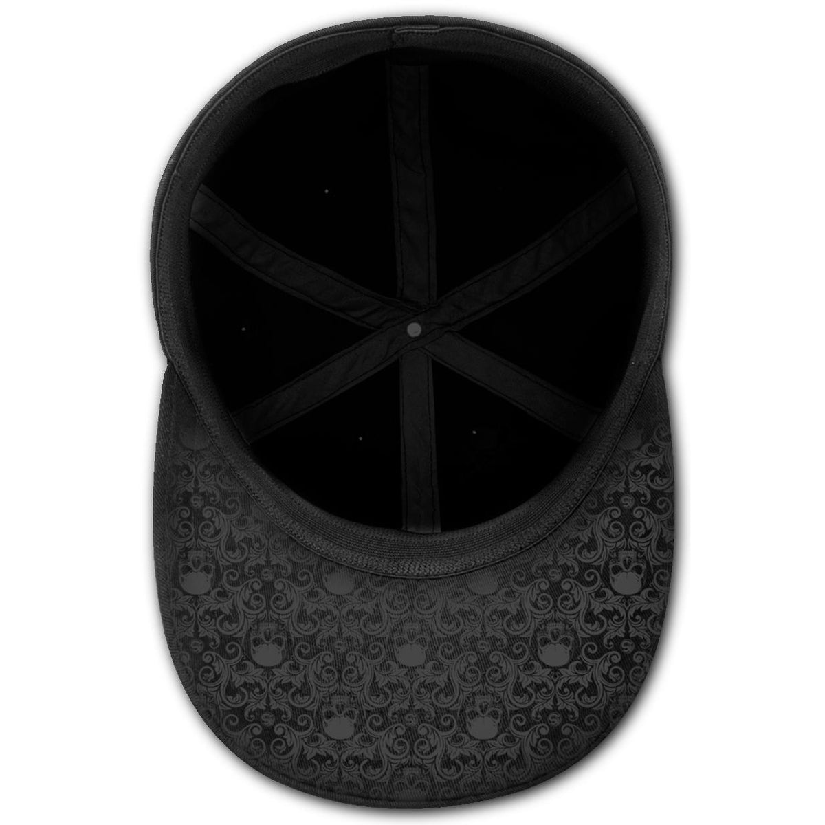 Skull Scroll Baseball Cap-Mens Beanies, Hats &amp; Snapback Caps-Scarlett Dawn