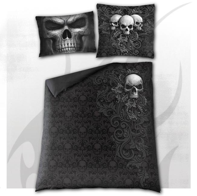 Skull Scroll Double Duvet Cover-Bedding-Scarlett Dawn