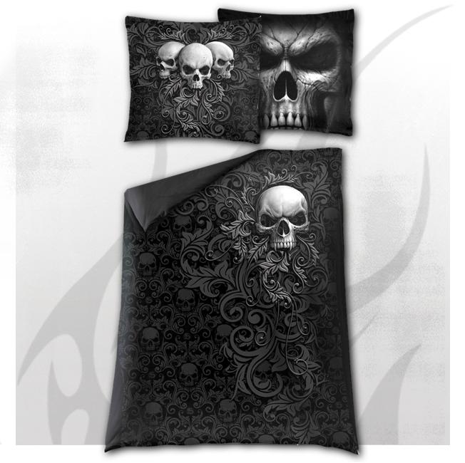 Skull Scroll Single Duvet Cover-Bedding-Scarlett Dawn