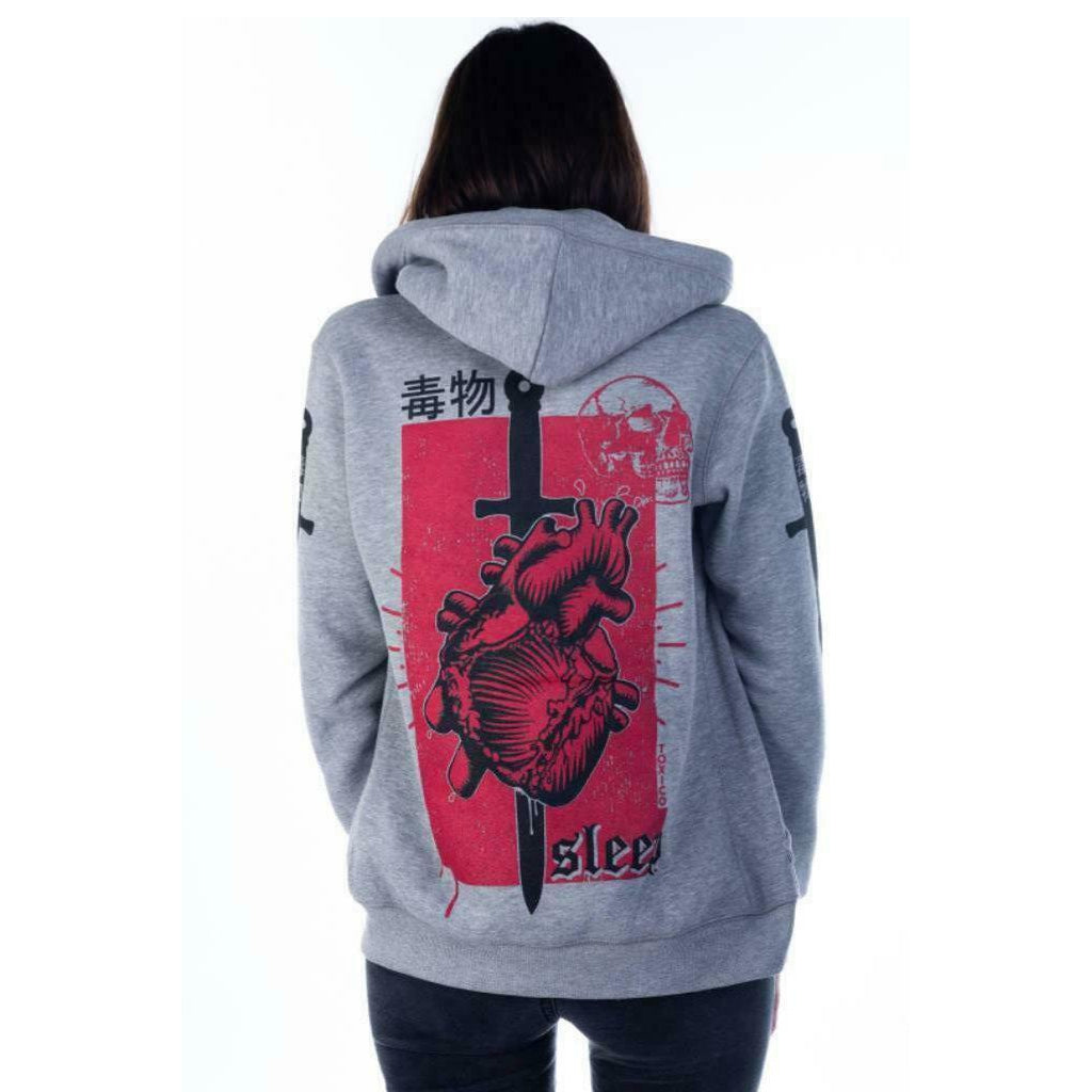 Sleep Heart Zipped Womens Hoodie-Womens Jumpers & Hoodies-Scarlett Dawn