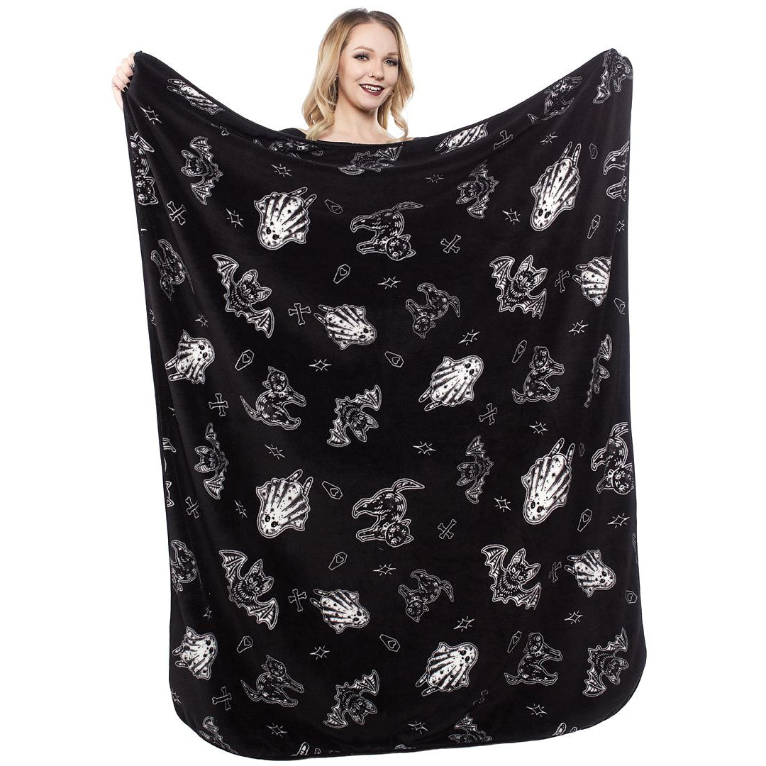 So Cute It&#39;s Spooky Throw Blanket-Bedding-Scarlett Dawn