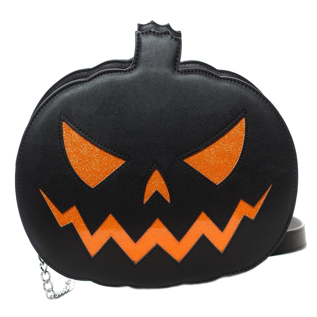 Sparkle Pumpkin Purse Black-Womens Handbags, Purses &amp; Wallets-Scarlett Dawn