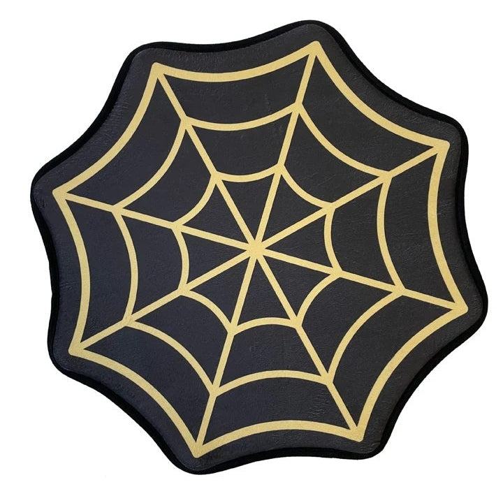 Spiderweb Black & Cream Bath Mat-Rugs & Mats-Scarlett Dawn
