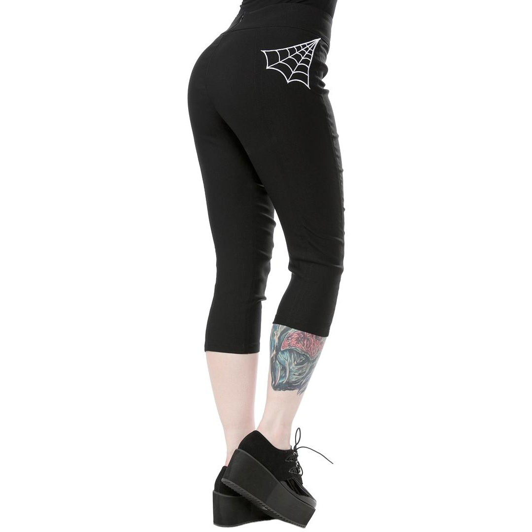 Spiderweb Capris Womens Pants-Womens Leggings & Pants-Scarlett Dawn