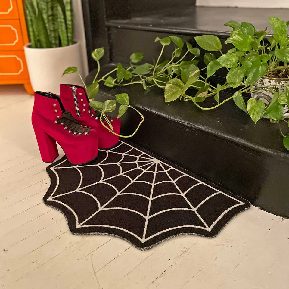 Spiderweb Half Floor Rug-Rugs & Mats-Scarlett Dawn