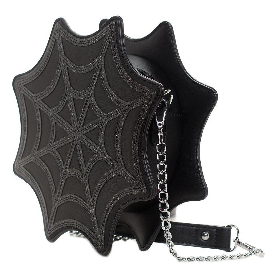 Spiderweb Sparkle Black Womens Purse-Womens Handbags, Purses & Wallets-Scarlett Dawn