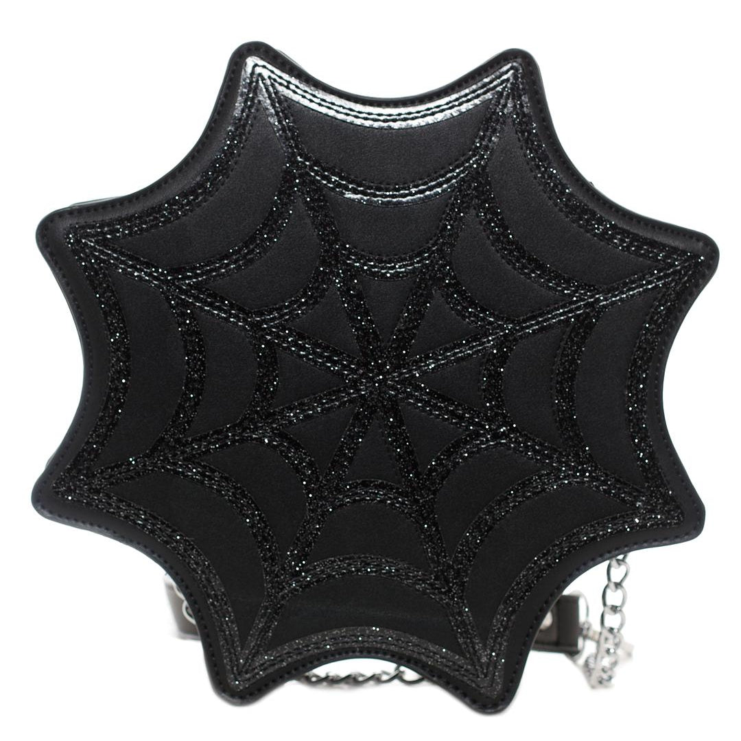 Spiderweb Sparkle Black Womens Purse-Womens Handbags, Purses &amp; Wallets-Scarlett Dawn