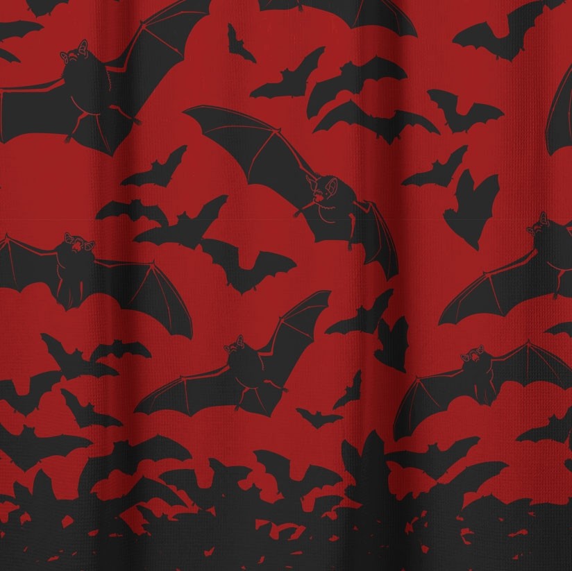 Spooksville Bats Shower Curtain-Shower Curtains-Scarlett Dawn