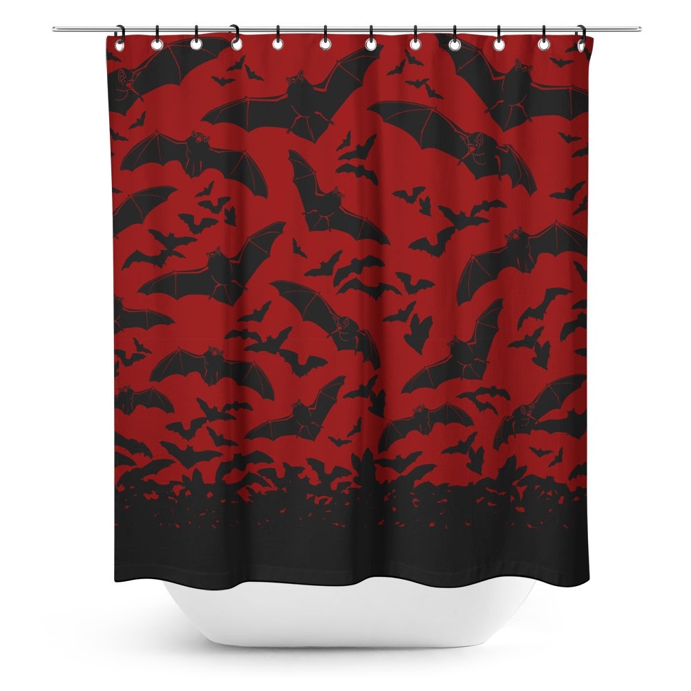 Spooksville Bats Shower Curtain-Shower Curtains-Scarlett Dawn
